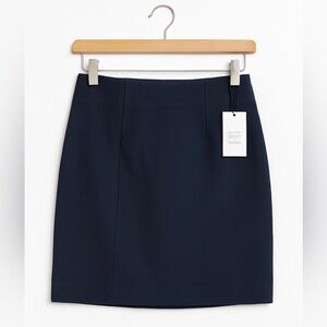 Vera Wang New With Tags Petite Size Small Navy Blue Elastic Waist Skirt